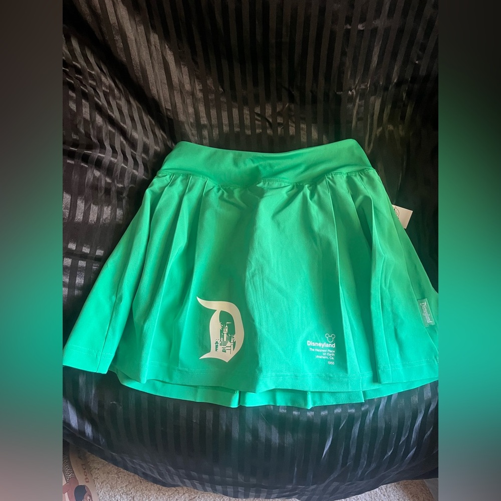 Disneyland Vibrant Green Skater Skirt with Shorts Underneath Size S